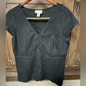 LOFT - black linen top - 14p